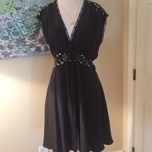 Meghan los angelos silk wrap safety pin dress